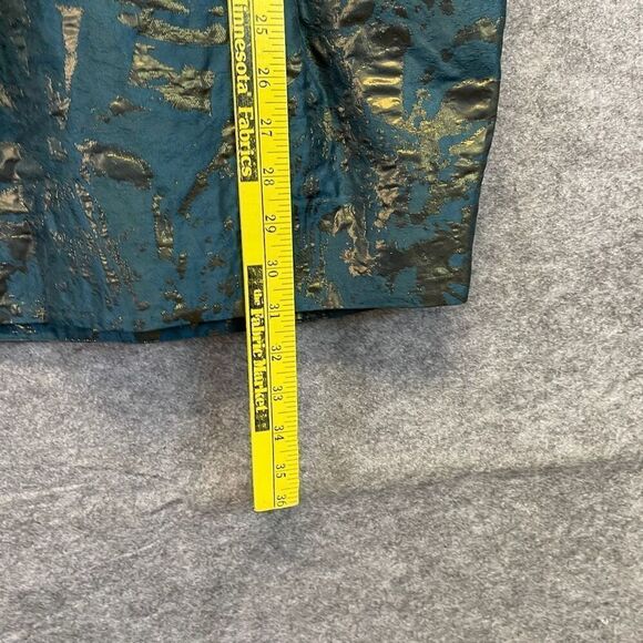ALL SAINTS Dress Size 4 Opulence Teal Bronze Jacquard Cap Sleeve Cocktail Mini - Picture 10 of 16